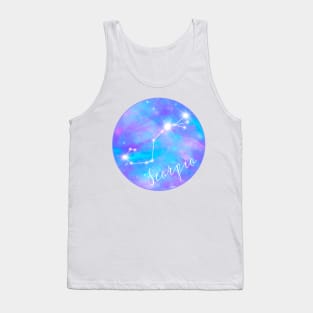 Scorpio zodiac sign test. Constellation on galaxy background Tank Top